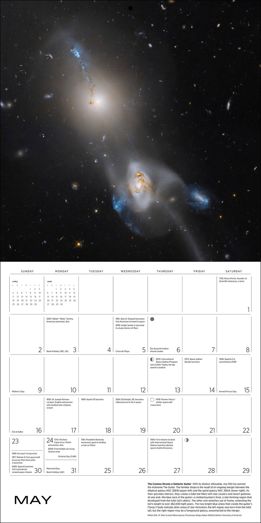 Space: Views from the Hubble and James Webb Telescope Wall Calendar