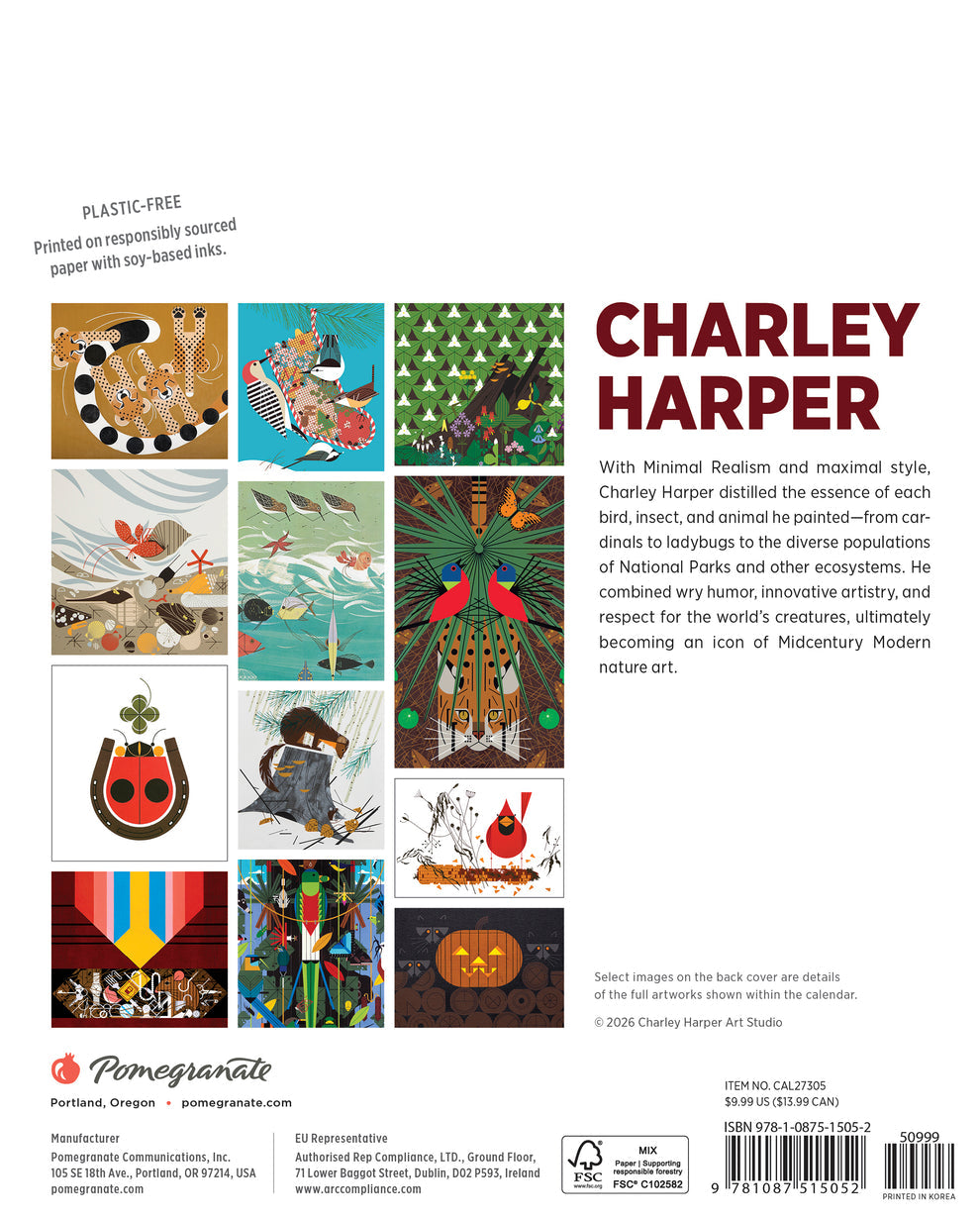 Charley Harper 2027 Mini Wall Calendar
