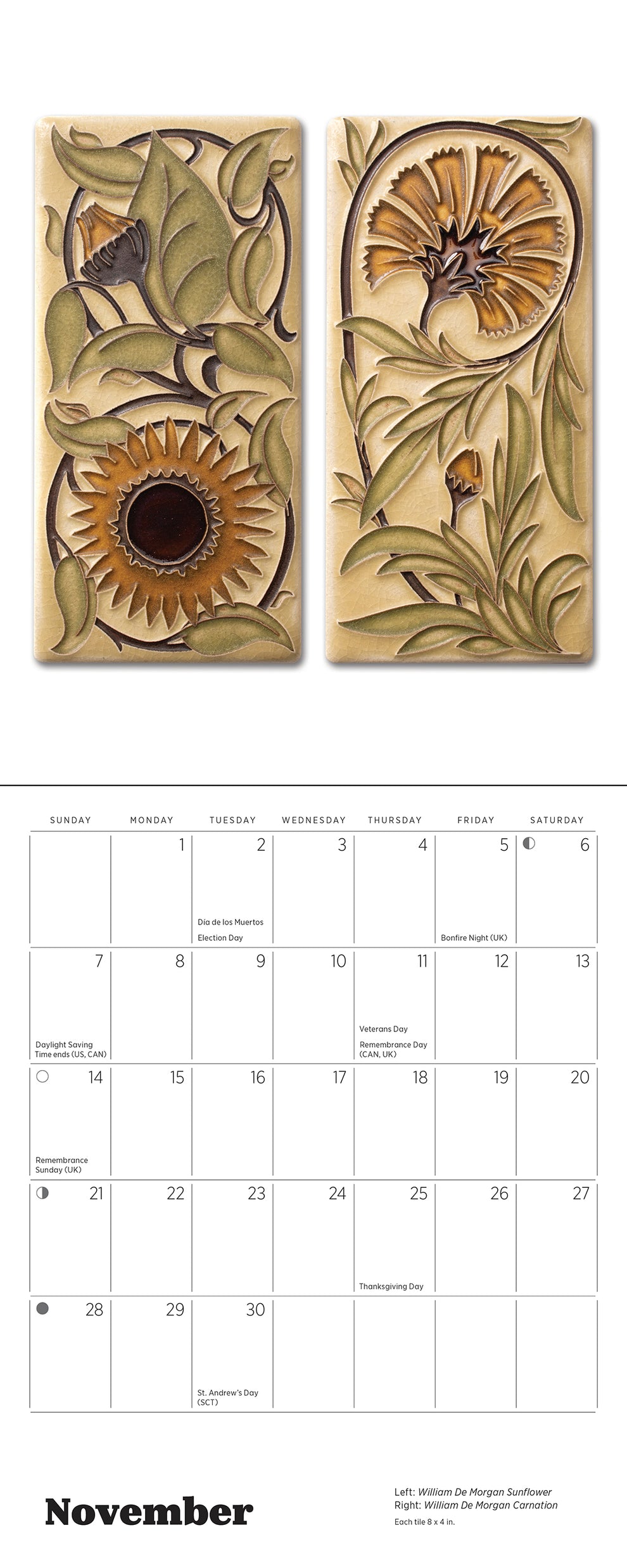 Arts & Crafts Tiles: Made by Motawi Tileworks 2027 Calendar
