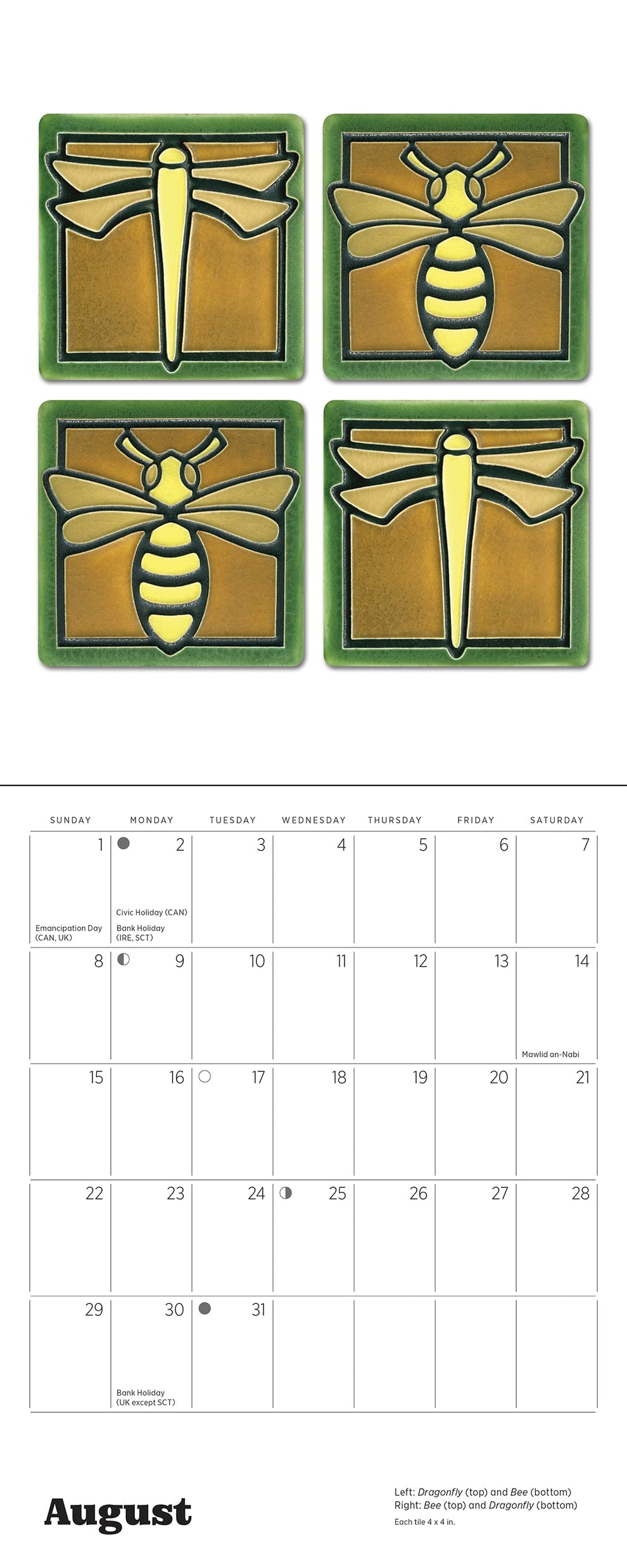 Arts & Crafts Tiles: Made by Motawi Tileworks 2027 Calendar
