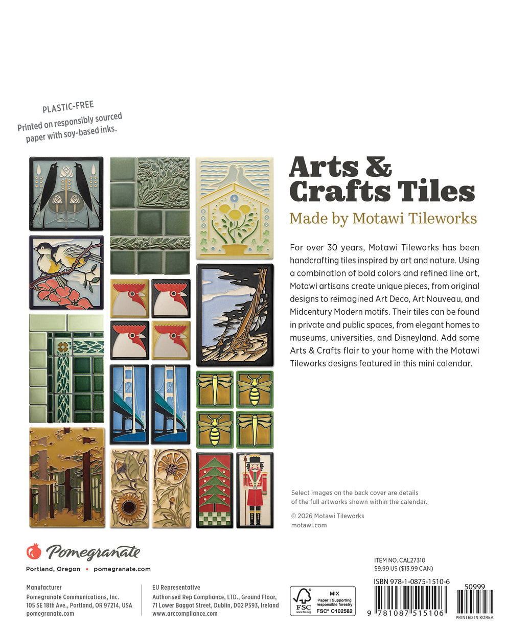 Arts & Crafts Tiles: Made by Motawi Tileworks 2027 Calendar