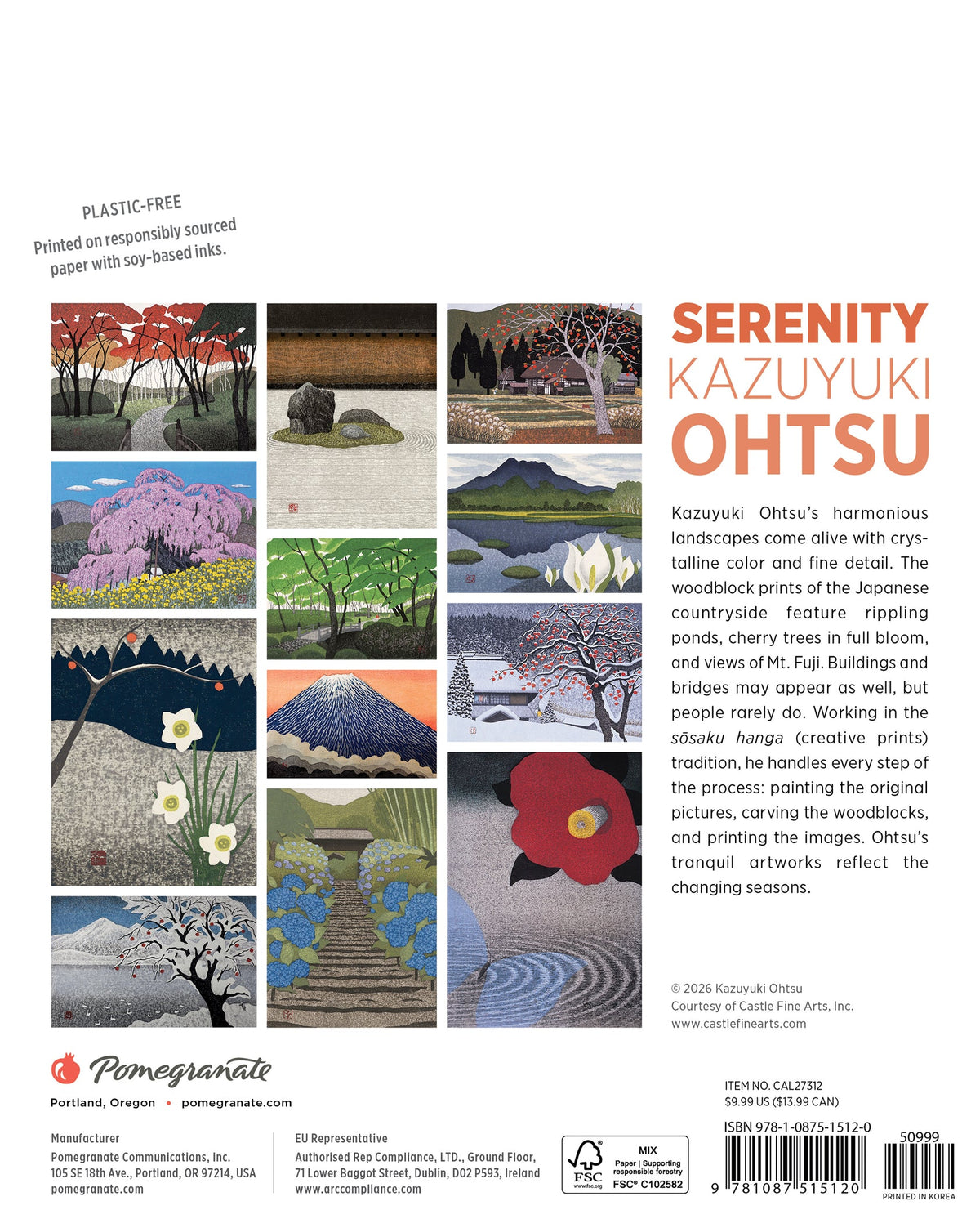Serenity: Kazuyuki Ohtsu 2027 Mini Wall Calendar