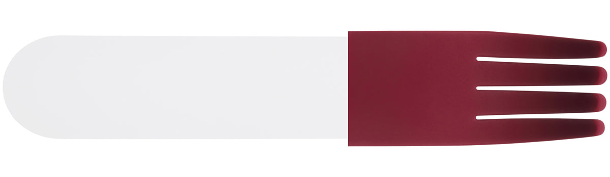 Frosted Acrylic Fork, Maroon Silicone Sleeve