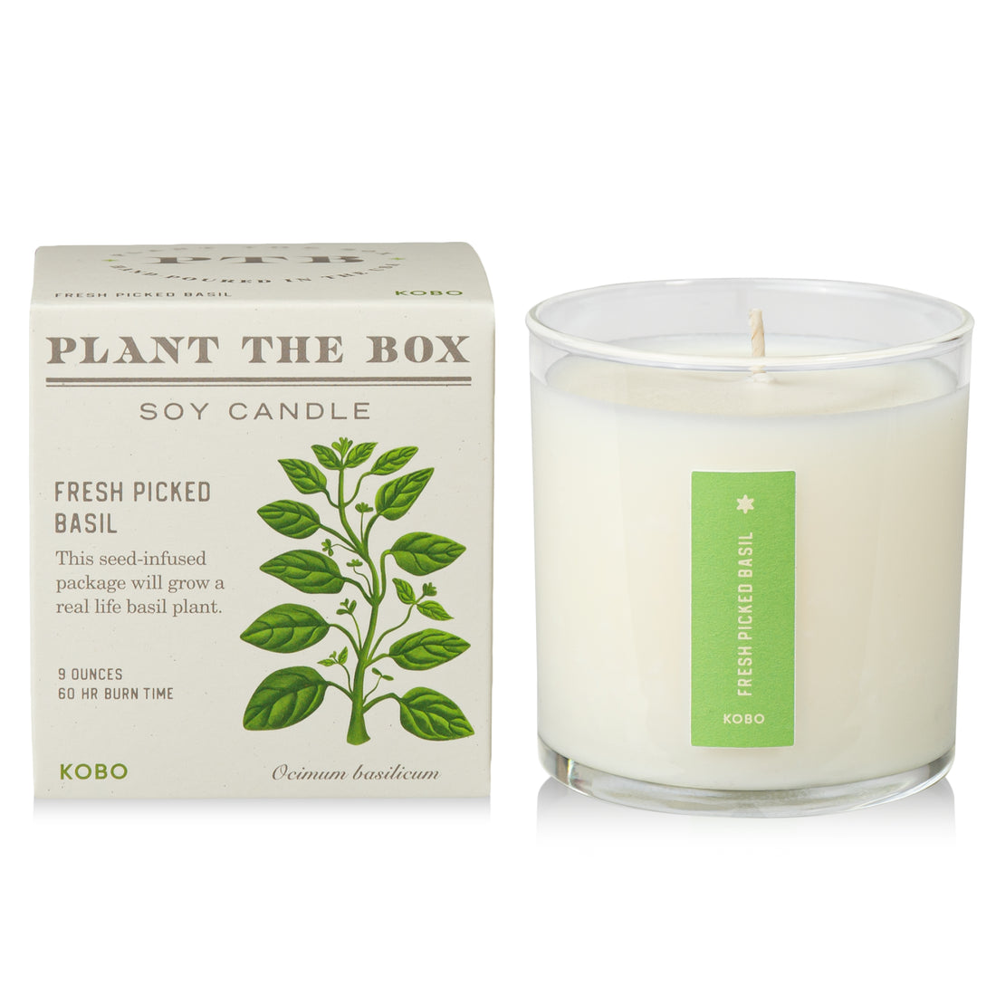 Fresh Picked Basil Candle with Plantable box