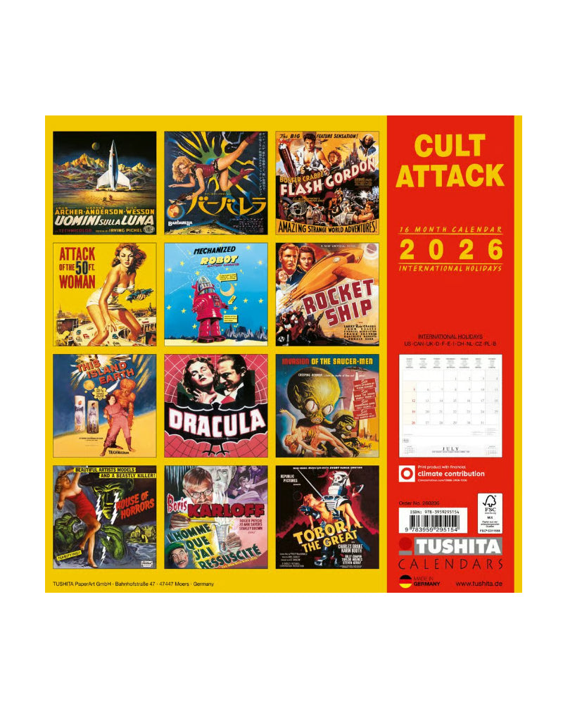 Cult Attack 2026 Wall Calendar