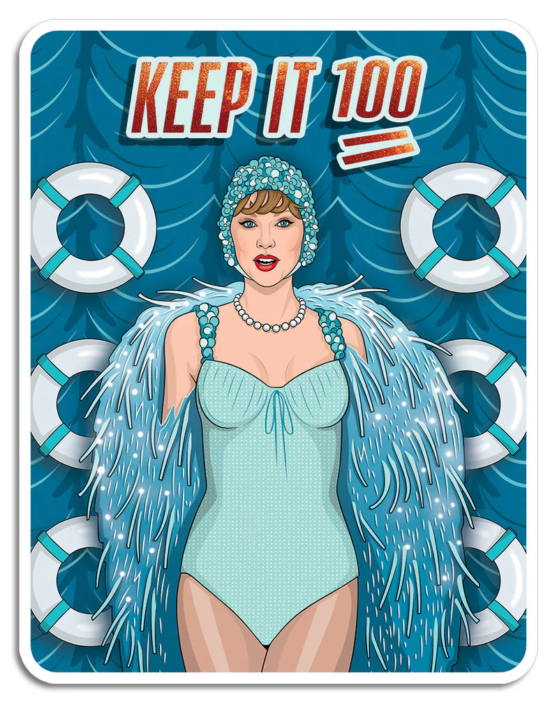Nautical Keep it 100 Die Cut Sticker