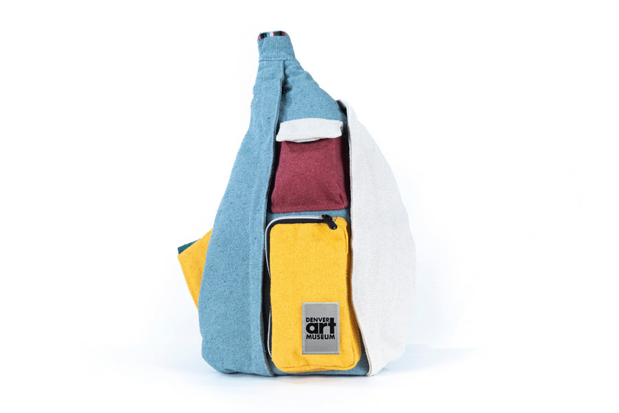The Seeker Boho Blue Crossbody Bag with Denver Art Museum Velcro Patch