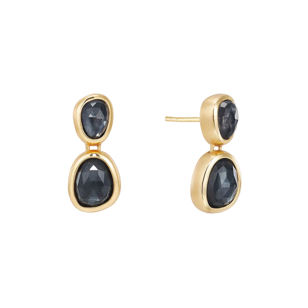Cala Droplet Earrings - Iridescent Hematite