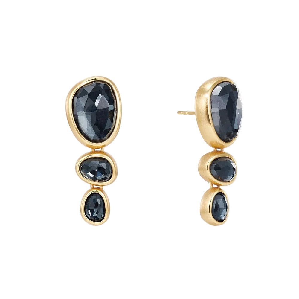 Cala Statement Earrings - Iridescent Hematite
