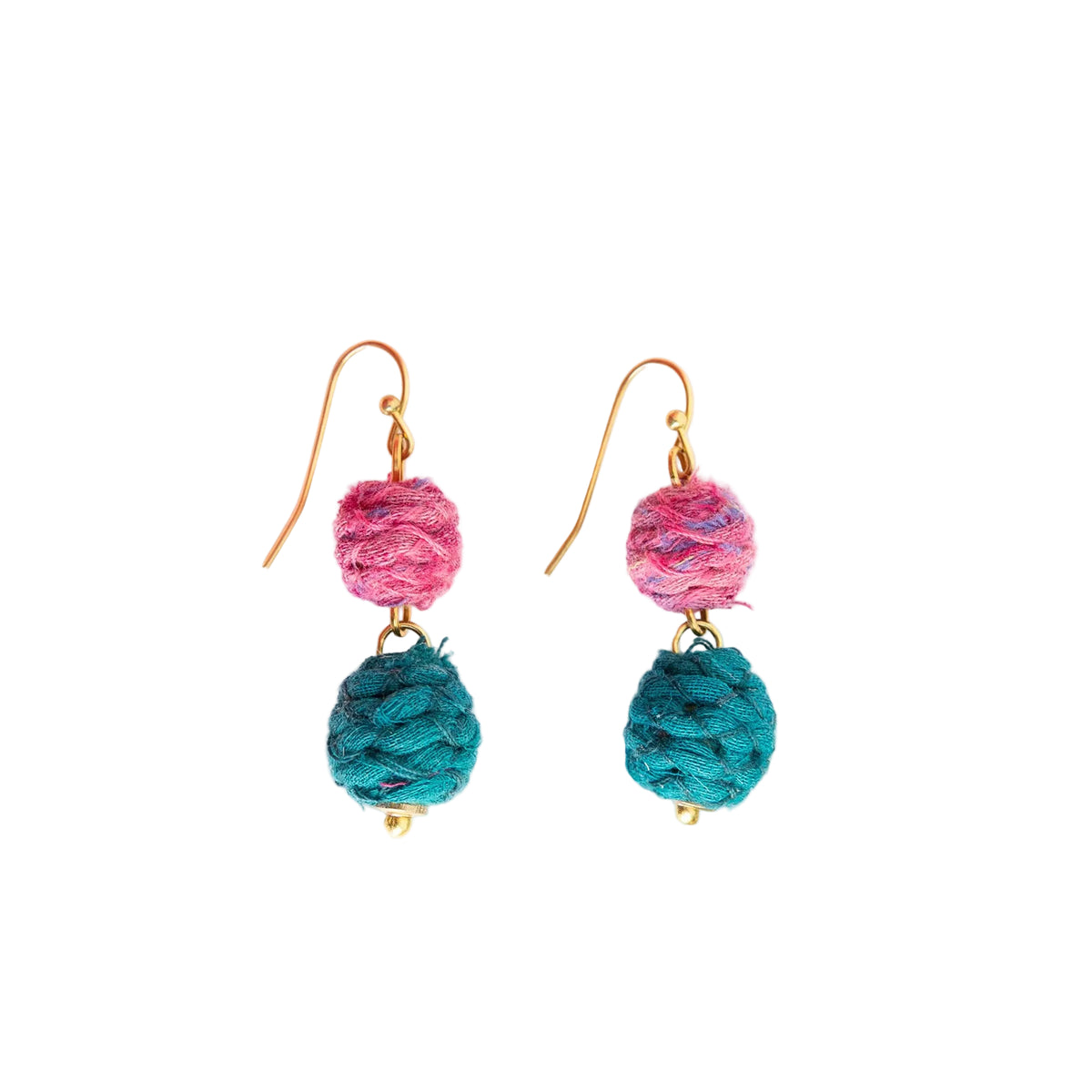 Threaded Kantha Drop Earrings - Bloom