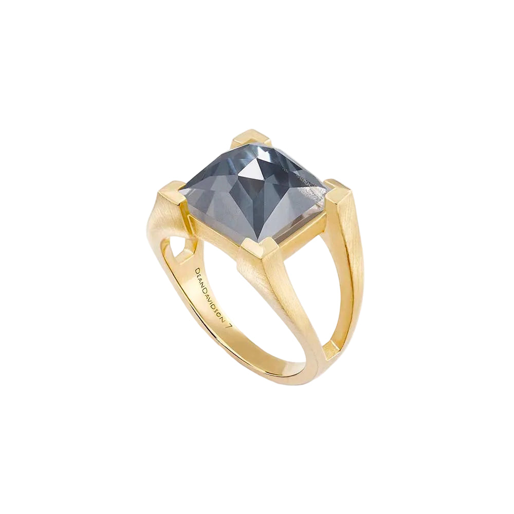 Mini Plaza Ring  - Iridescent Hematite