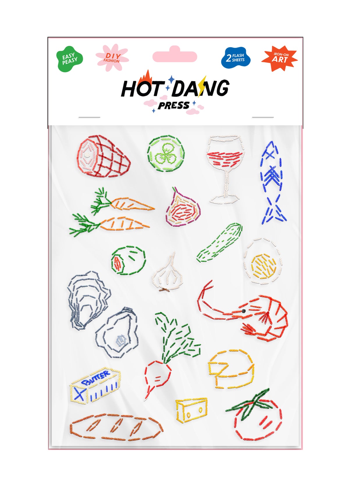 Food Embroidery Iron On Sheet Set