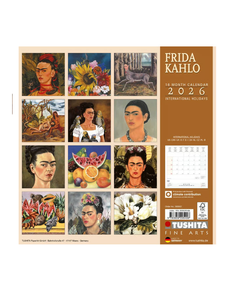 Frida Kahlo 2026 Wall Calendar