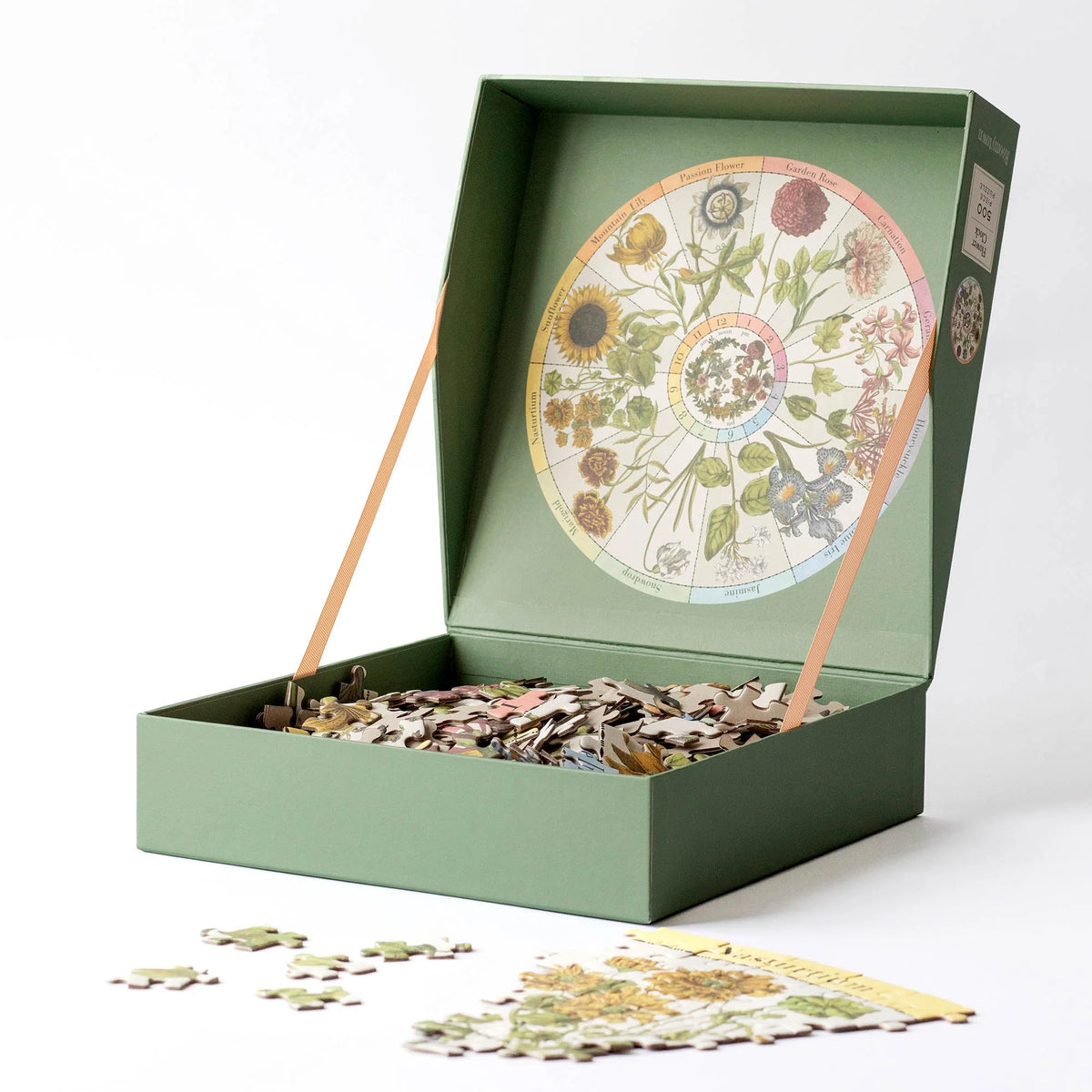 Flower Clock 500-Piece Round Jigsaw Puzzle