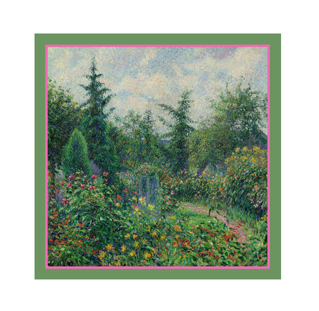 Square The Garden and Henhouse at Octave Mirbeau&#39;s, Les Damps Pissarro Silk Scarf