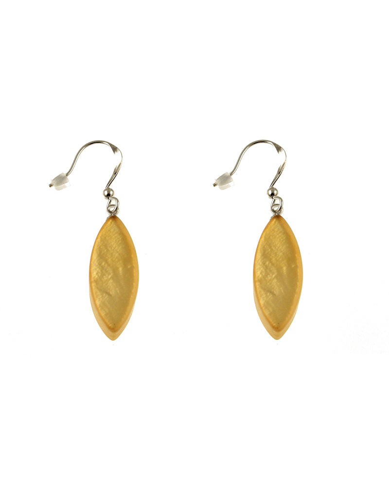 Yellow Resin Leaf Earrings