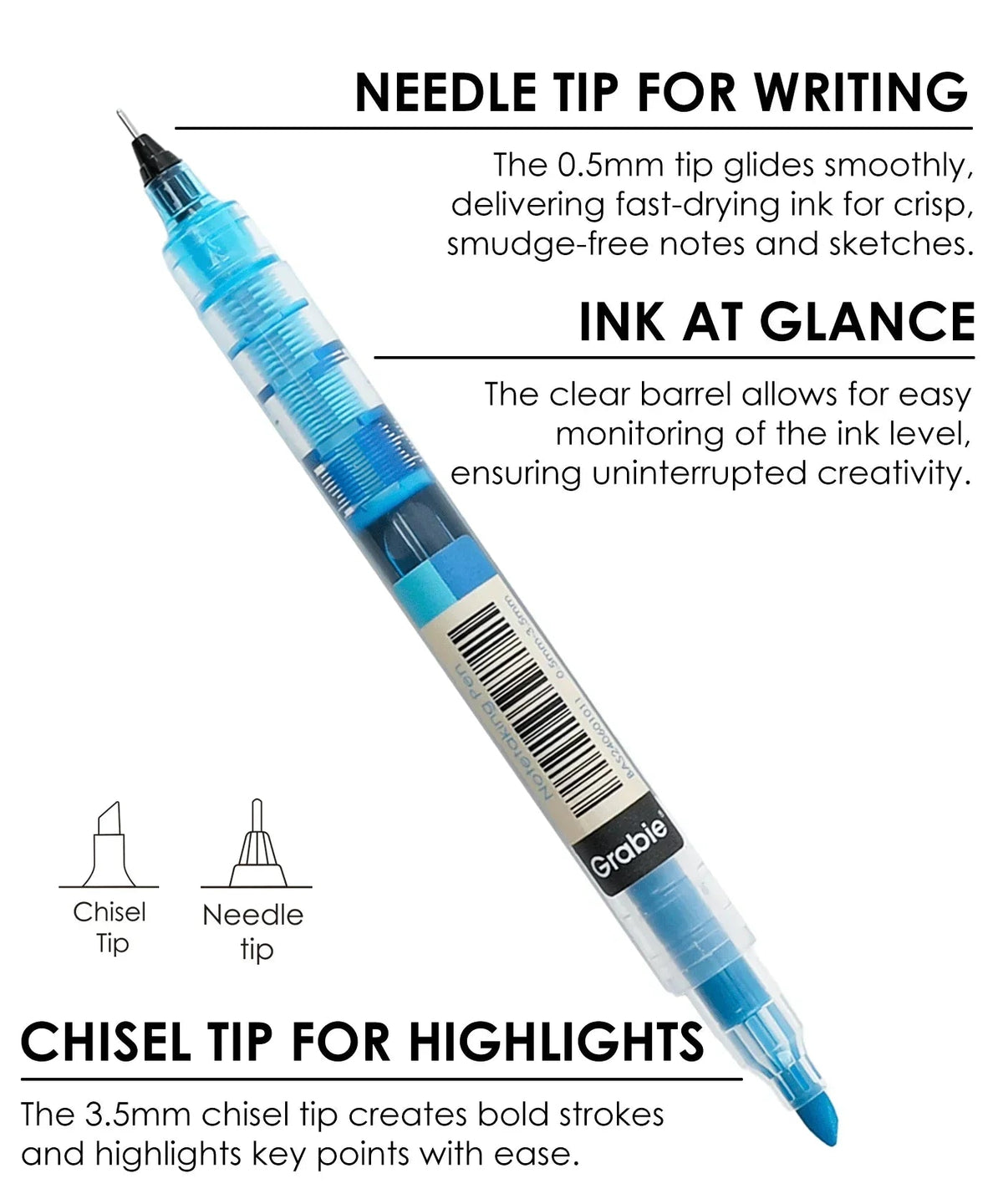 Dual-Tip Notetaking Pen Set of 6 - Soft Serenity