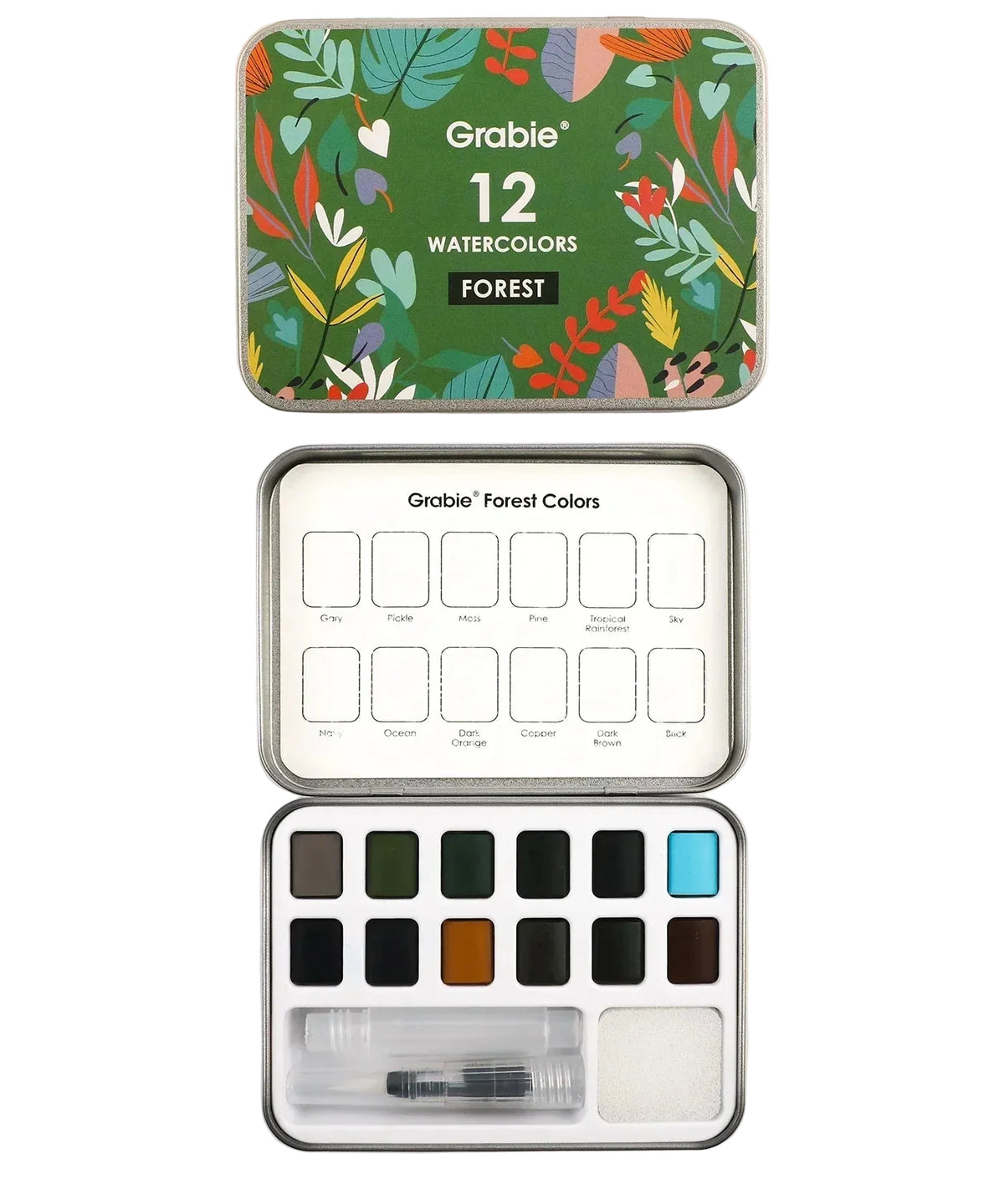 Watercolor Pocket Set of 12 with Brush - Forest Colors