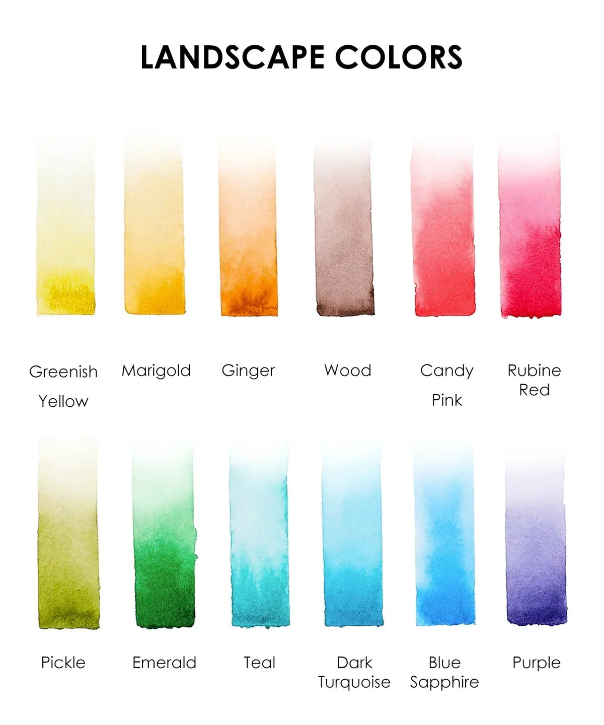 Watercolor Pocket Set of 12 with Brush - Landscape