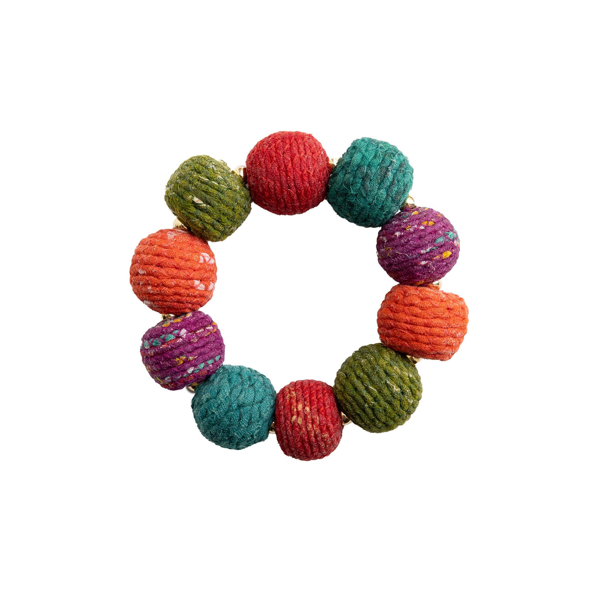 Threaded Kantha Bracelet- Harvest