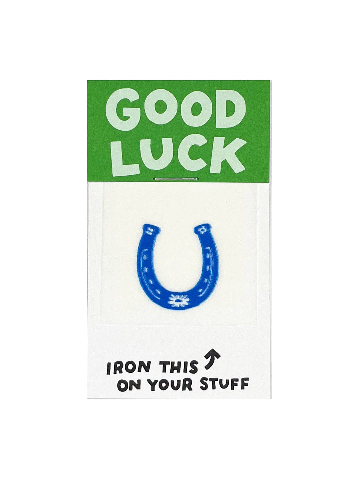 Good Luck Horseshoe Iron-On Card