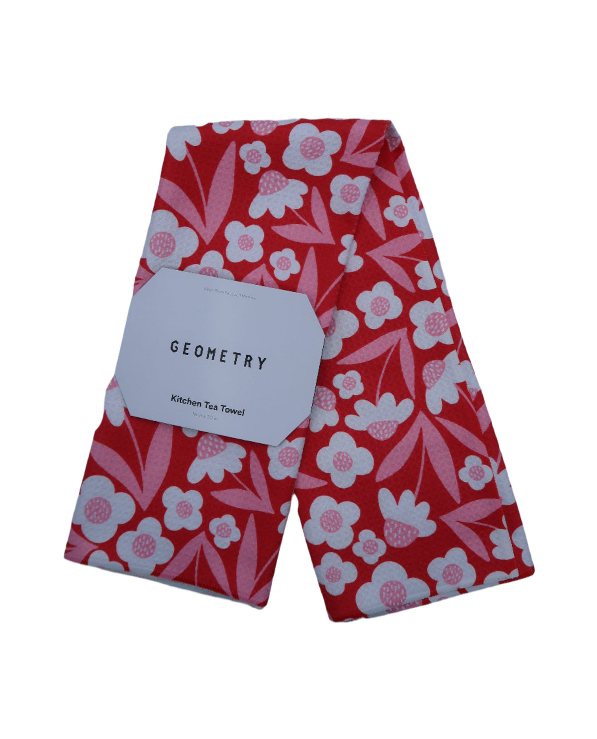 Red floral patterned towel