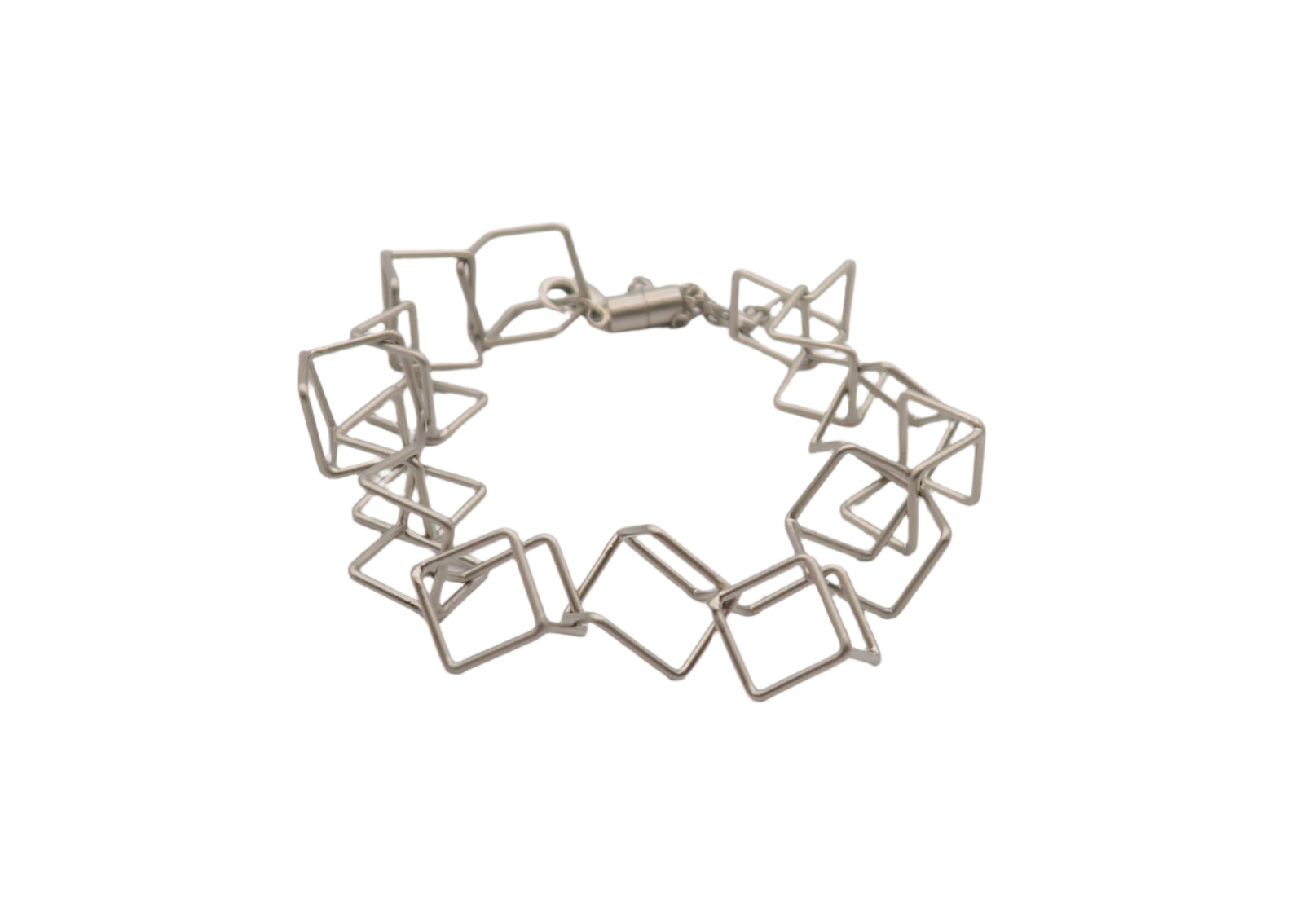 Silver geometric bracelet