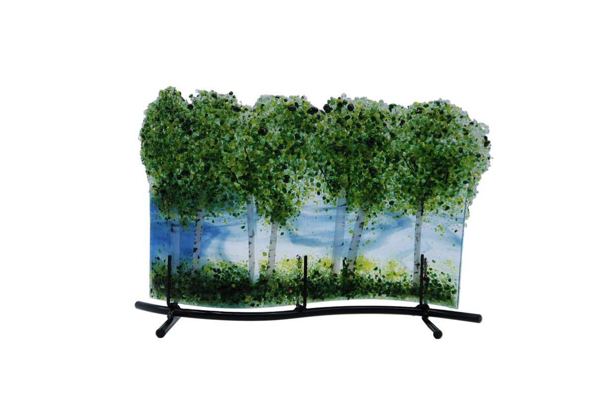 Blue Sky Green Aspen Wave & Stand