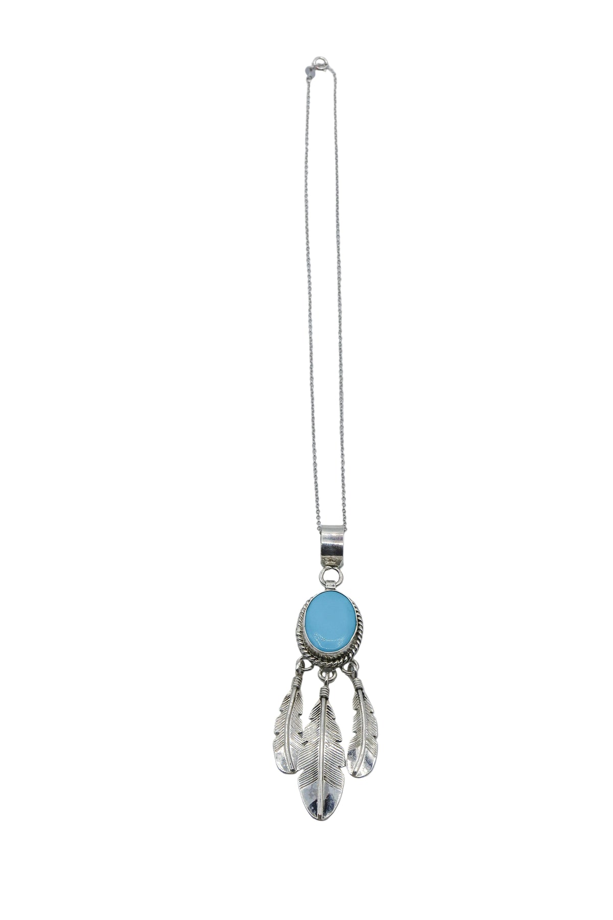 Triple Feather Pendant with 16" Chain