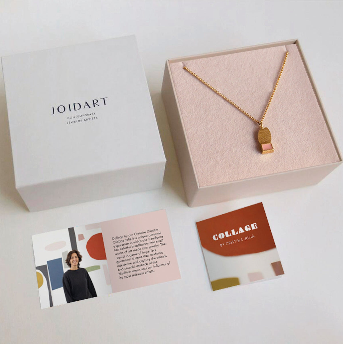 Collage Pendant Mauve Necklace