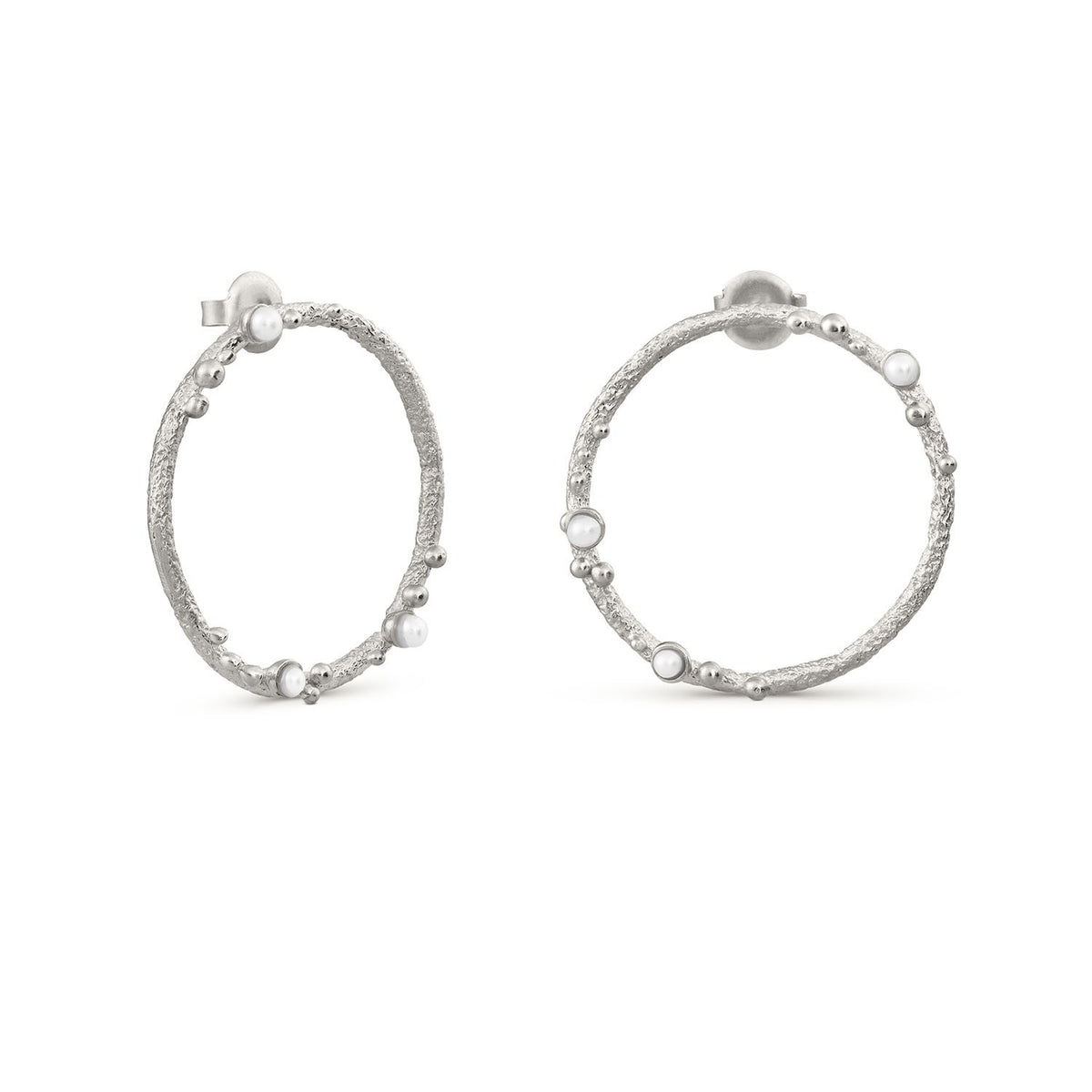 Guspira Large Circle Silver Earrings