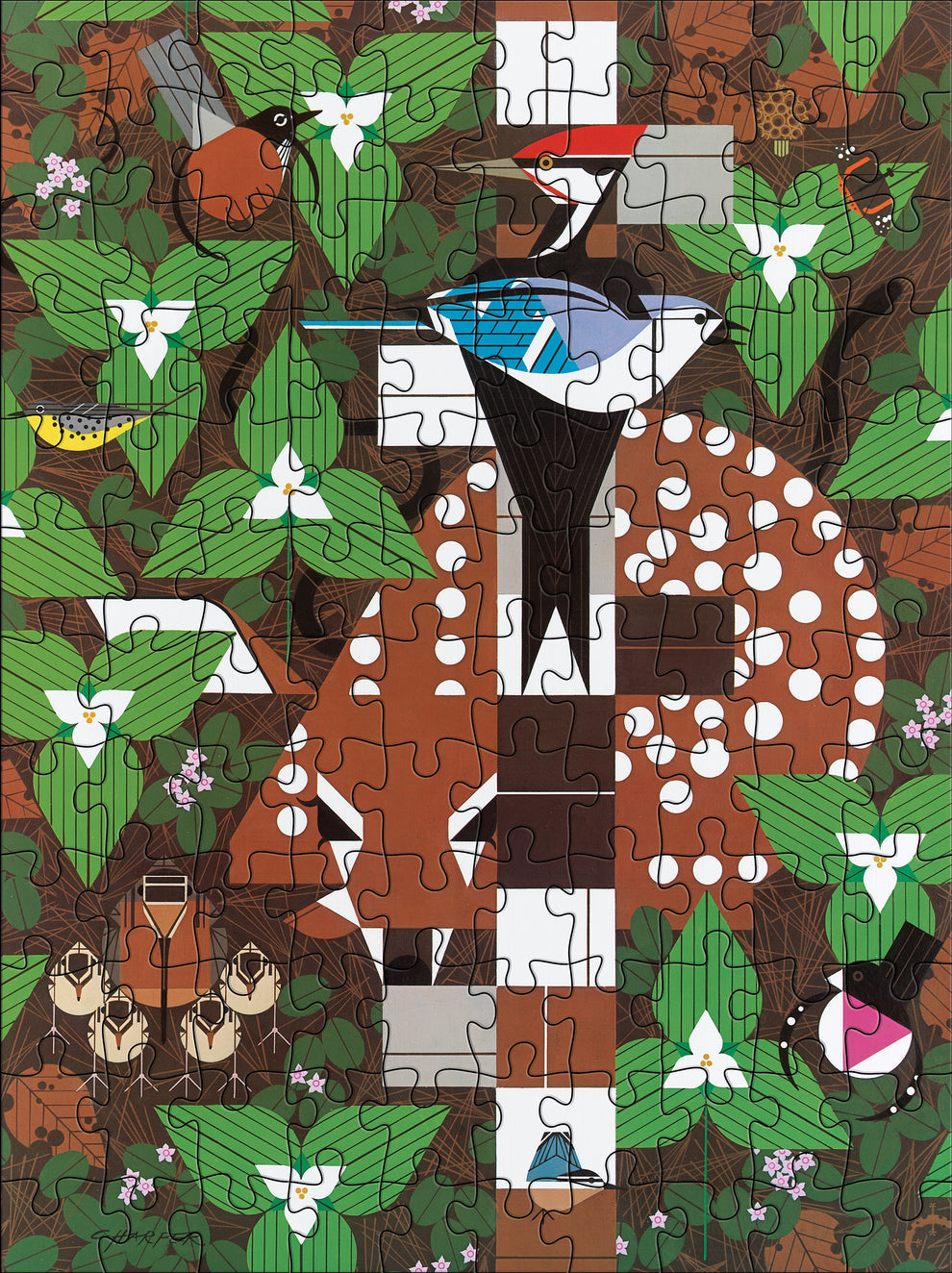 Charley Harper 120-Piece Double-Sided Jigsaw Puzzle