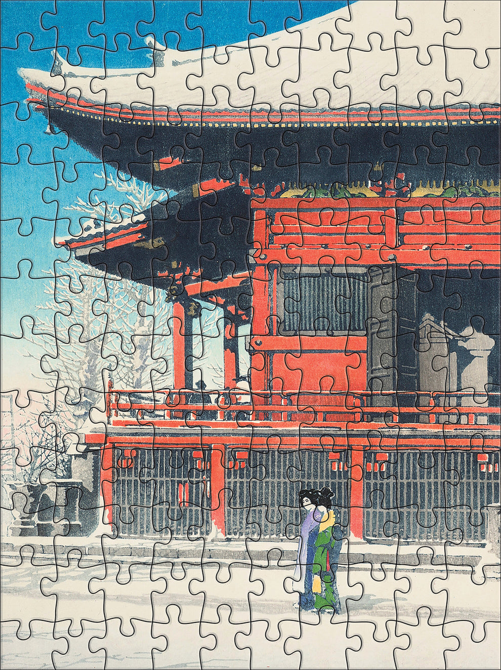 Kawase Hasui: Snowfall 120-Piece Double-Sided Puzzle