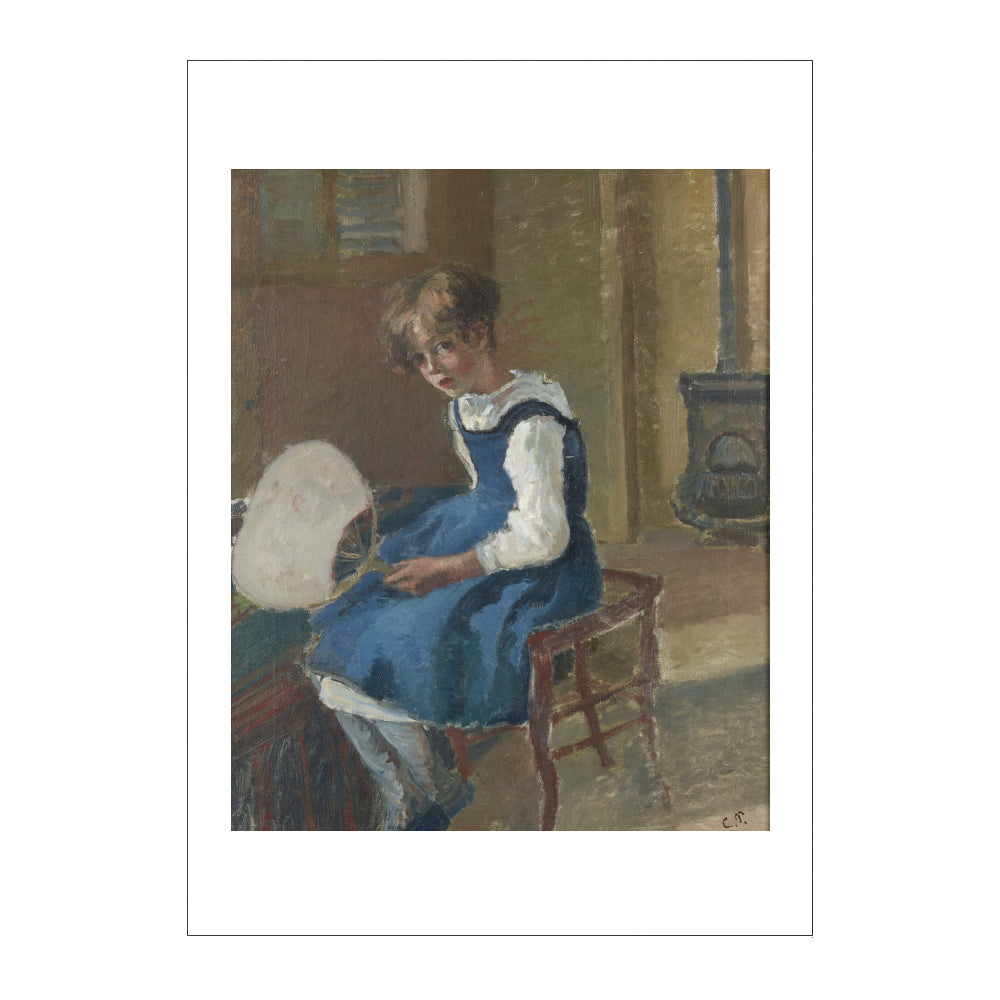 Camille Pissarro: Jeanne Pissarro (Minette) Holding a Fan Postcard