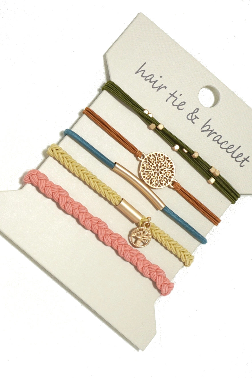 Boho Dual Function Knot Bracelet Hair Ties