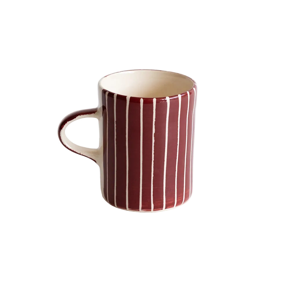 Demi Mugs Sgrafitto Stripe - Paprika