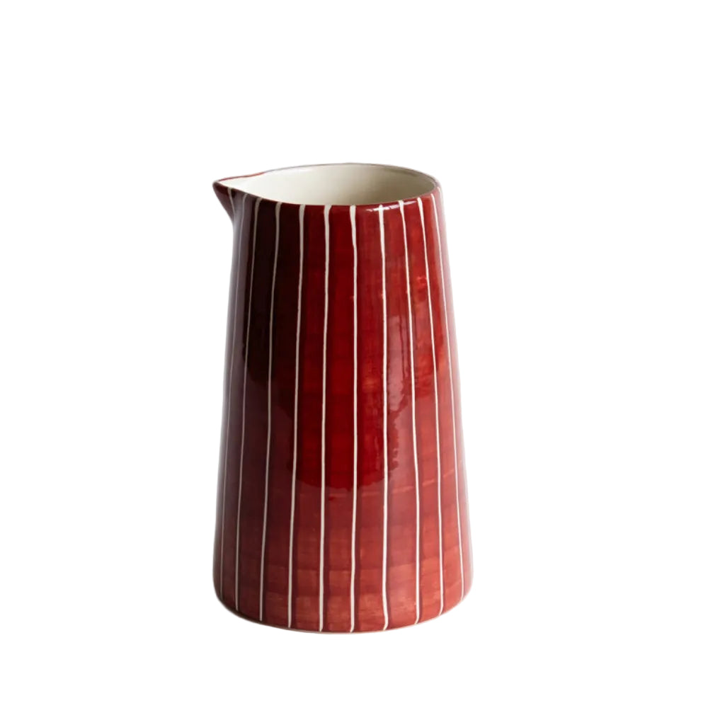 Large Musango Jug Sgrafitto Stripe - Paprika