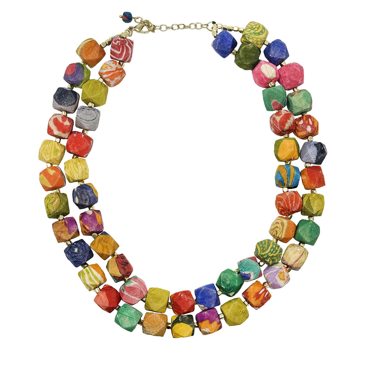 Kantha Polygon Necklace