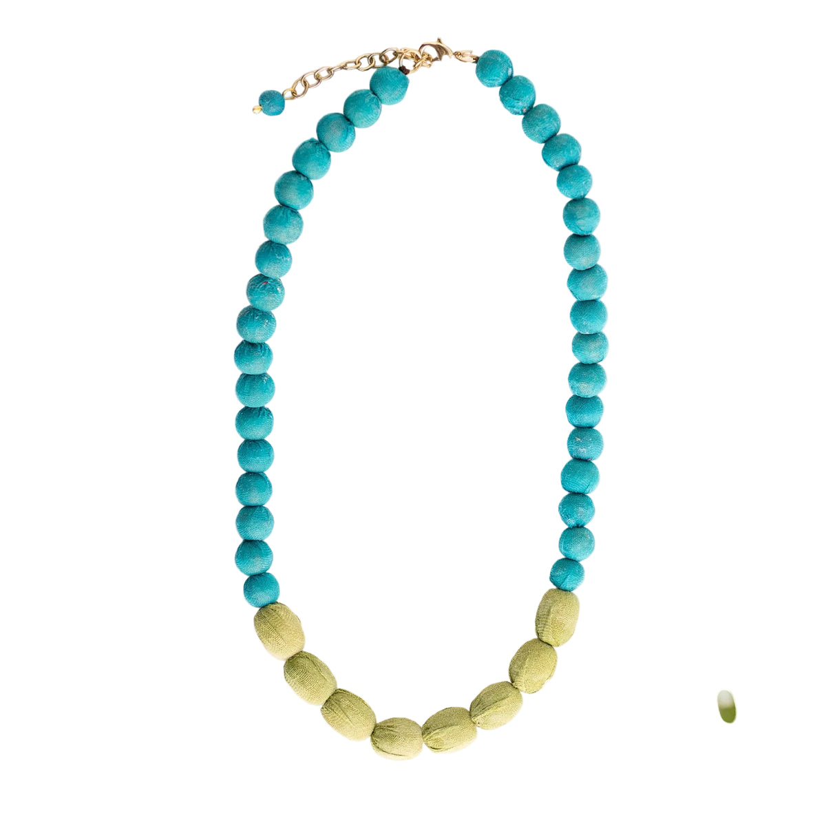Kantha Couplet Necklace | Teal/Celery