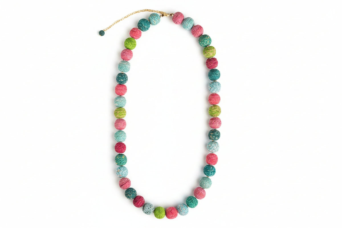 Threaded Kantha Necklace - Bloom
