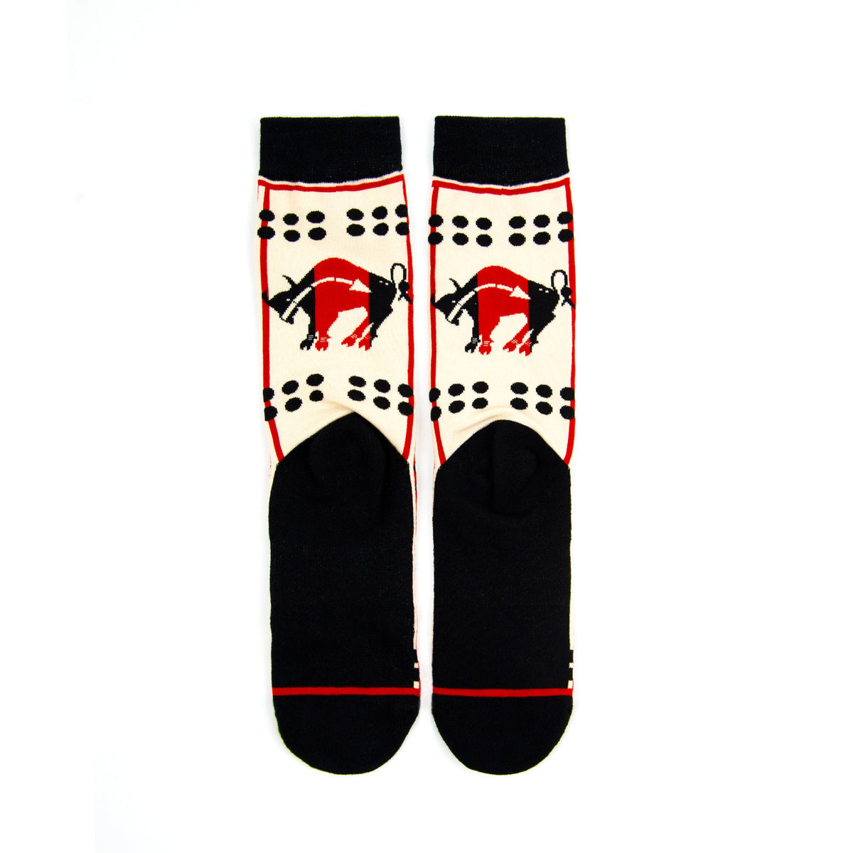 Buffalo Medicine Crew Socks By John Isaiah Pepion (Piikani/Blackfeet)