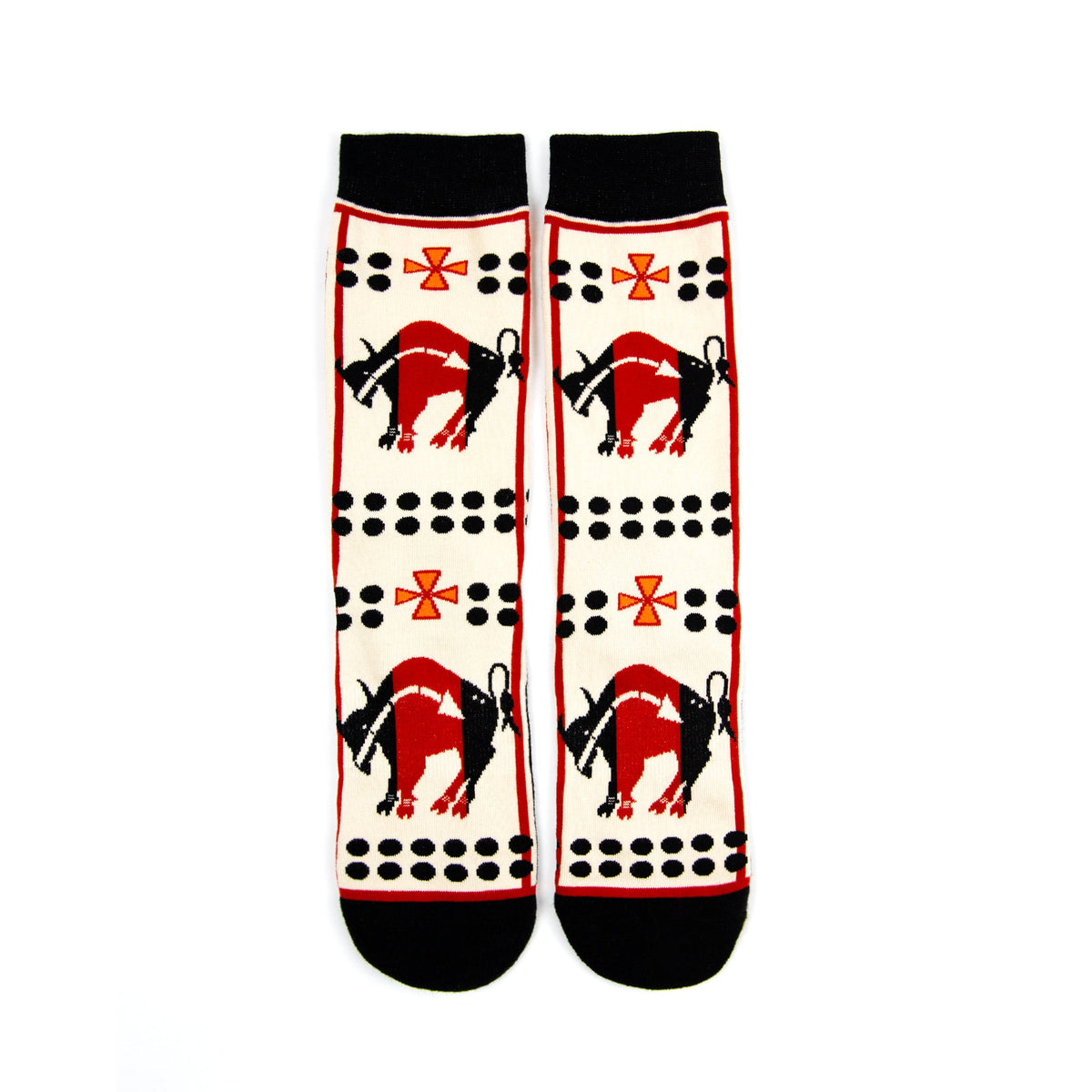 Buffalo Medicine Crew Socks By John Isaiah Pepion (Piikani/Blackfeet)