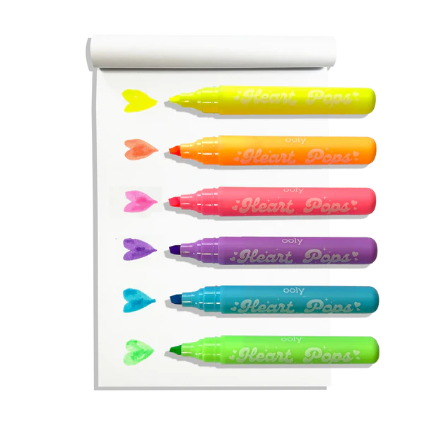 Heart Pops: Neon Highlighters (Set of 6)