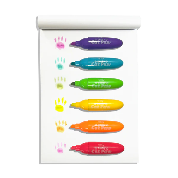 Lucky Cat Paw: Neon Highlighters (Set of 6)