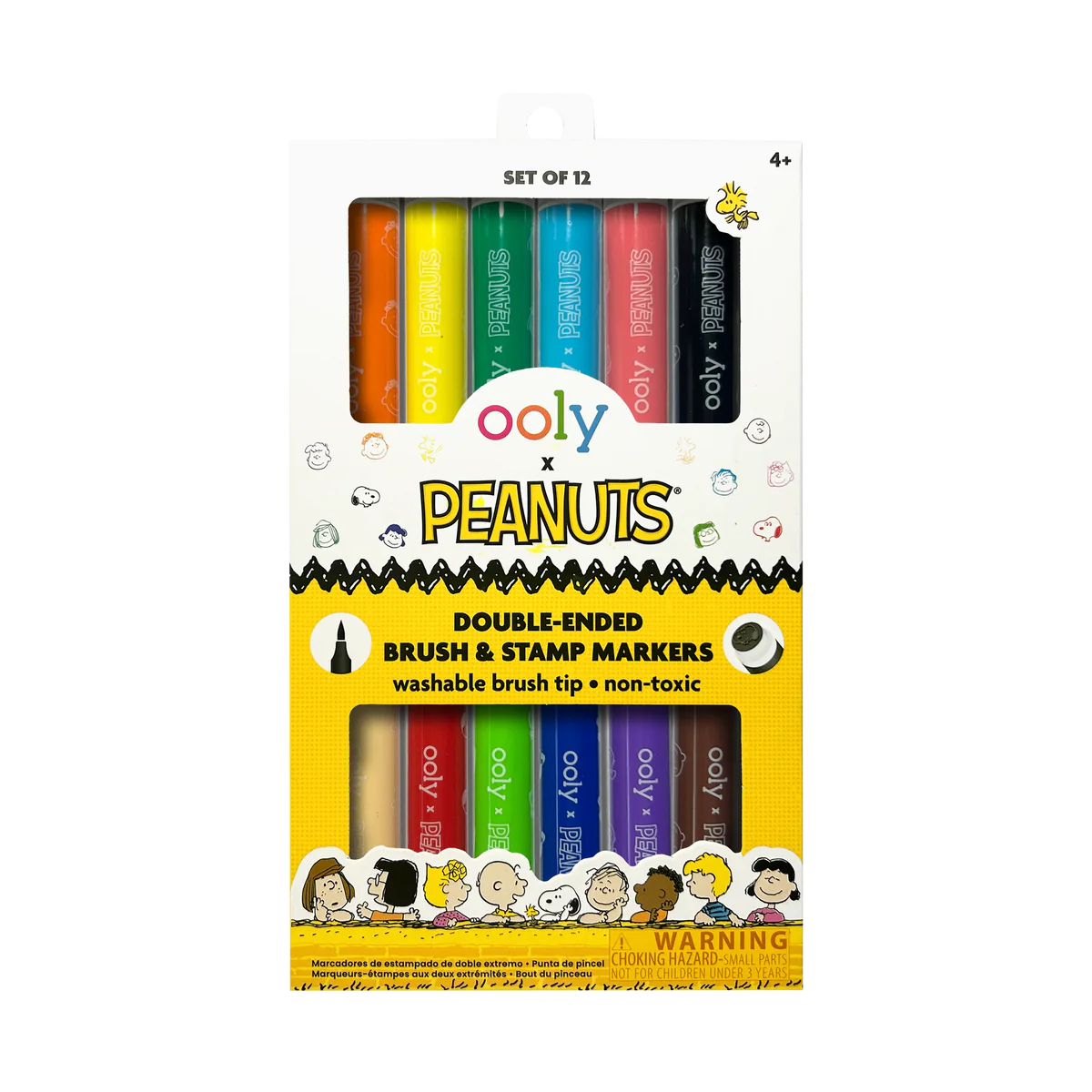 Peanuts Double-Ended Brush &amp; Stamp Markers-Set of 6