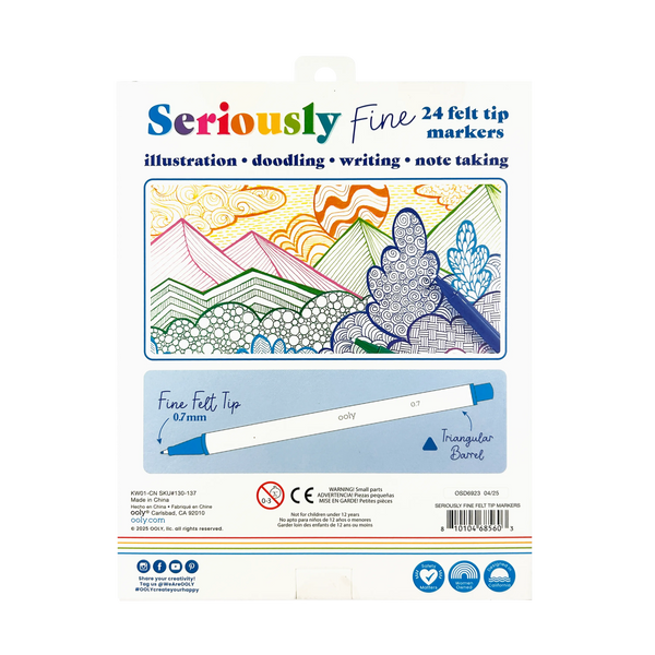 Seriously: Fine Felt Tip Markers (Set of 24)