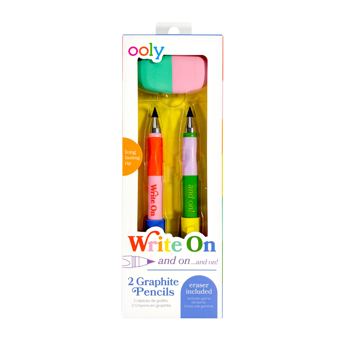 Write On: Graphite Pencils + Eraser (3 Pc Set)