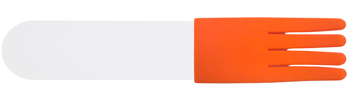 Frosted Acrylic Fork, Orange Silicone Sleeve