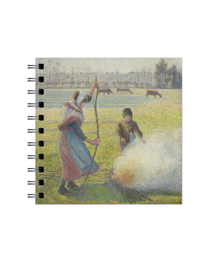 Camille Pissarro: Hoar-Frost, Peasant Girl Making a Fire Square Sketchbook