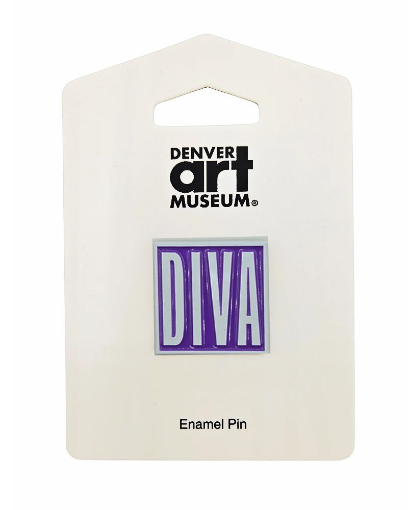 DIVA White on Purple Pin